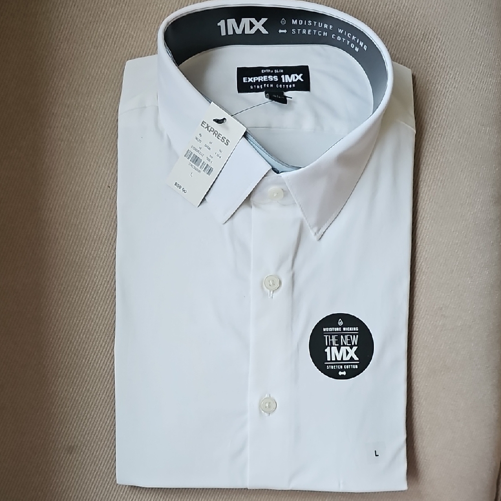 Express Men's Extra Slim White 1MX Dress Shirt